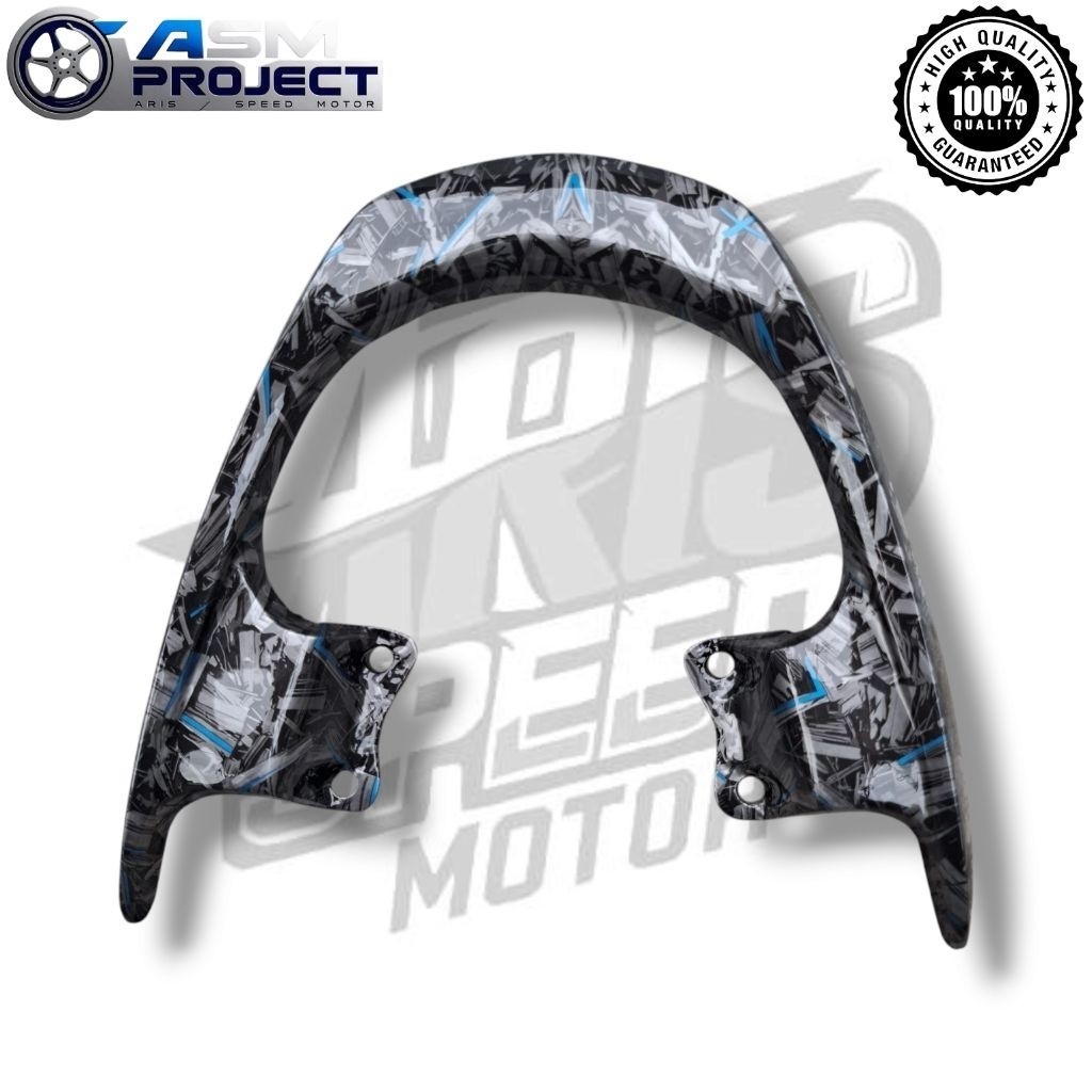 Behel Begel Planger Yamaha Mio Amore Thailand Carbon Forget Biru Serat Kevlar Pegangan Jok Belakang 