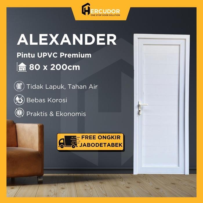 Pintu Kamar / Kantor / Outdoor UPVC Tebal ALEXANDER 80x200 - WHITE