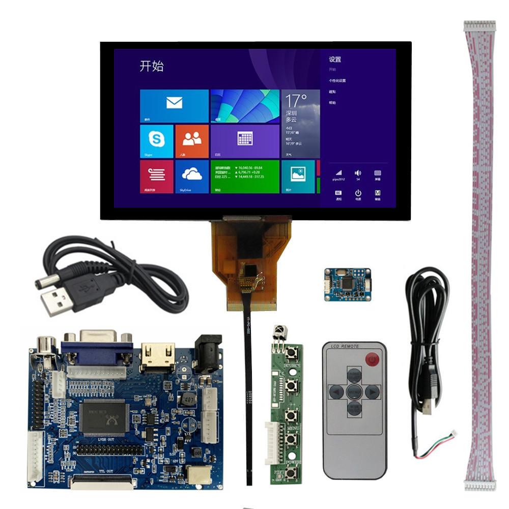 6.5 In LCD Screen For Raspberry Pi PC Monitor splay Control Driver Board HDMI-Compatible VGA AV giti