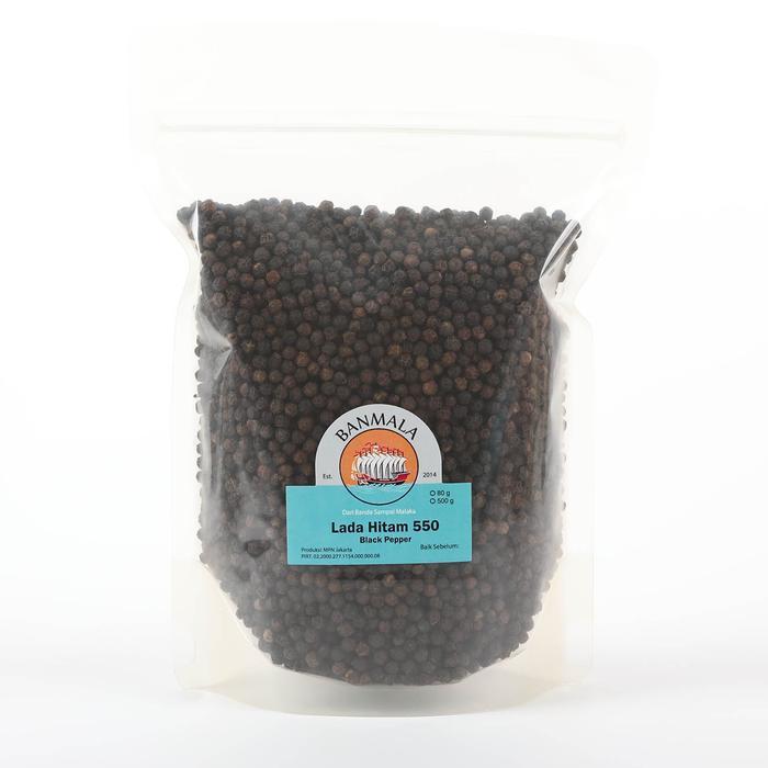 Banmala Spice Lada hitam Black Papper Super Premium Grade 1kg Zipper Bag 100% Murni Pedas - biji
