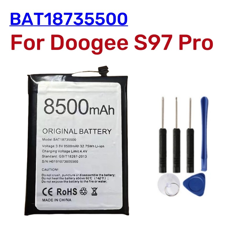 Original Battery BAT18735500 Battery For Doogee S97 Pro S97pro Phone Mobile Batteries + Free Tools