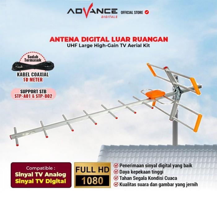 (Aoki Electronic Store) [COD] Antena Outdoor UHF Analog Digitals Advance AA801 Support Set Top Box S