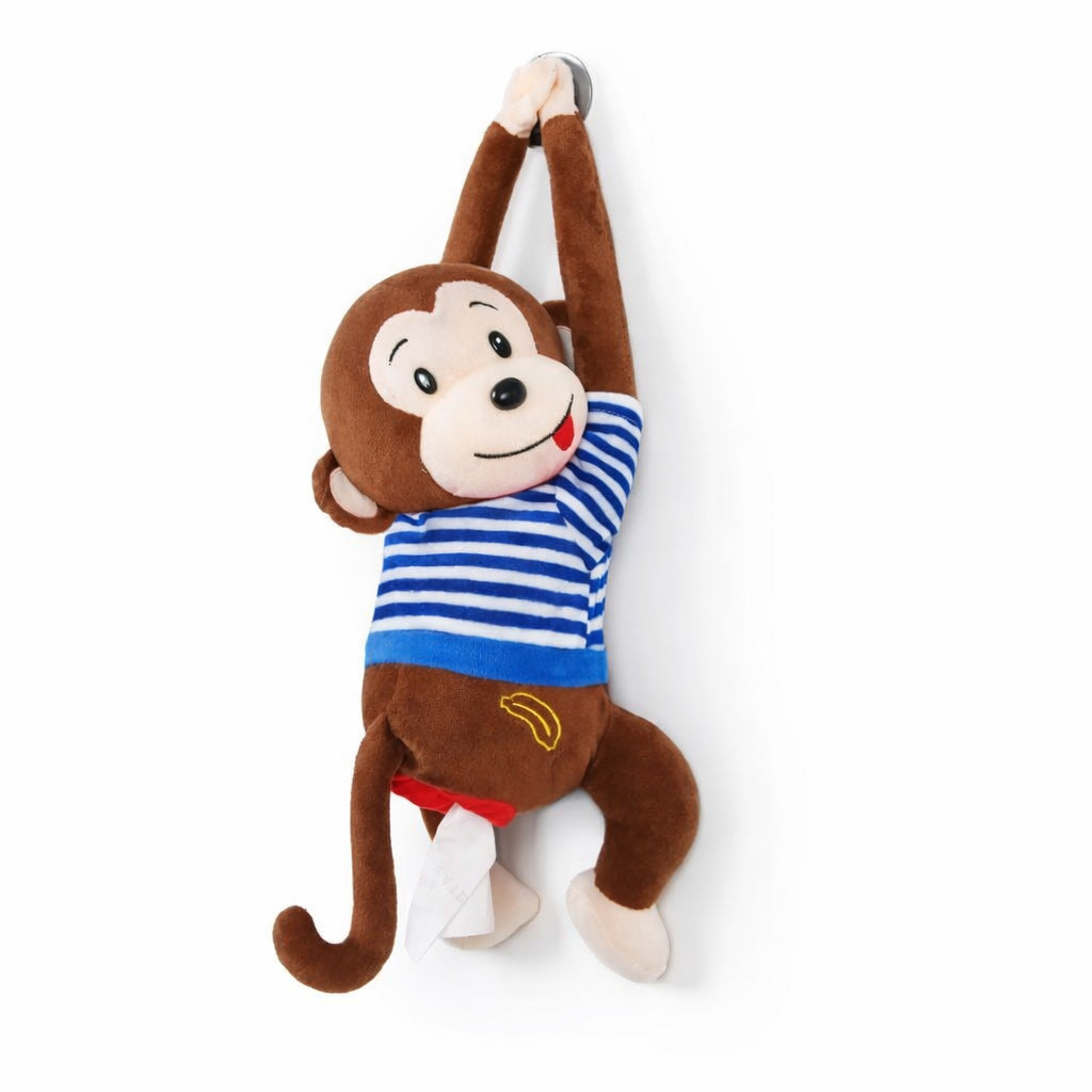 Pillow Toys Tempat Tisu Gantung Untuk di Mobil Kotak Tisu Lucu Bentuk Boneka Monyet