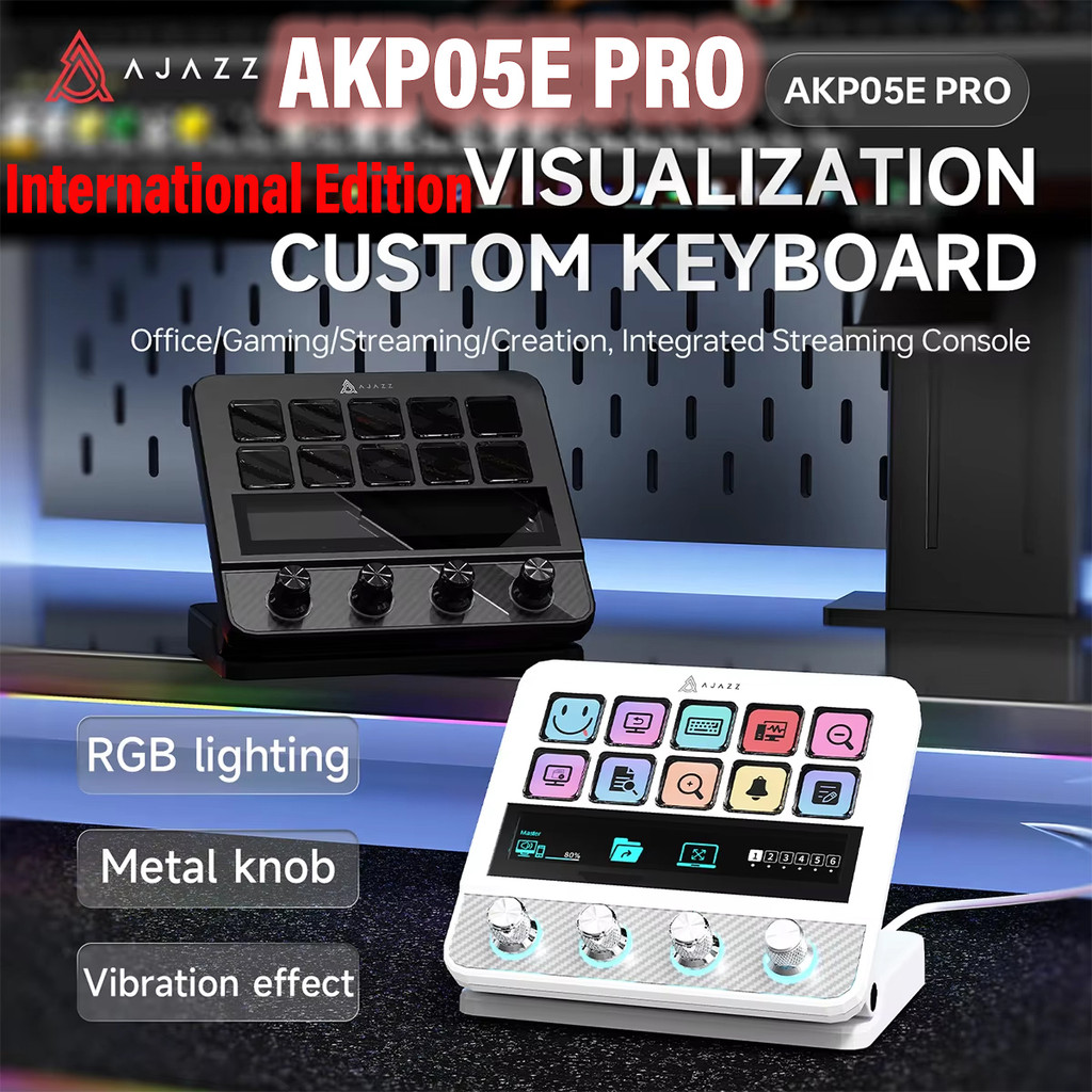Ajazz AKP05E Pro Dynamic Background Button Lighting Vibration Feedback TOUCH Bar  Multi Functional D