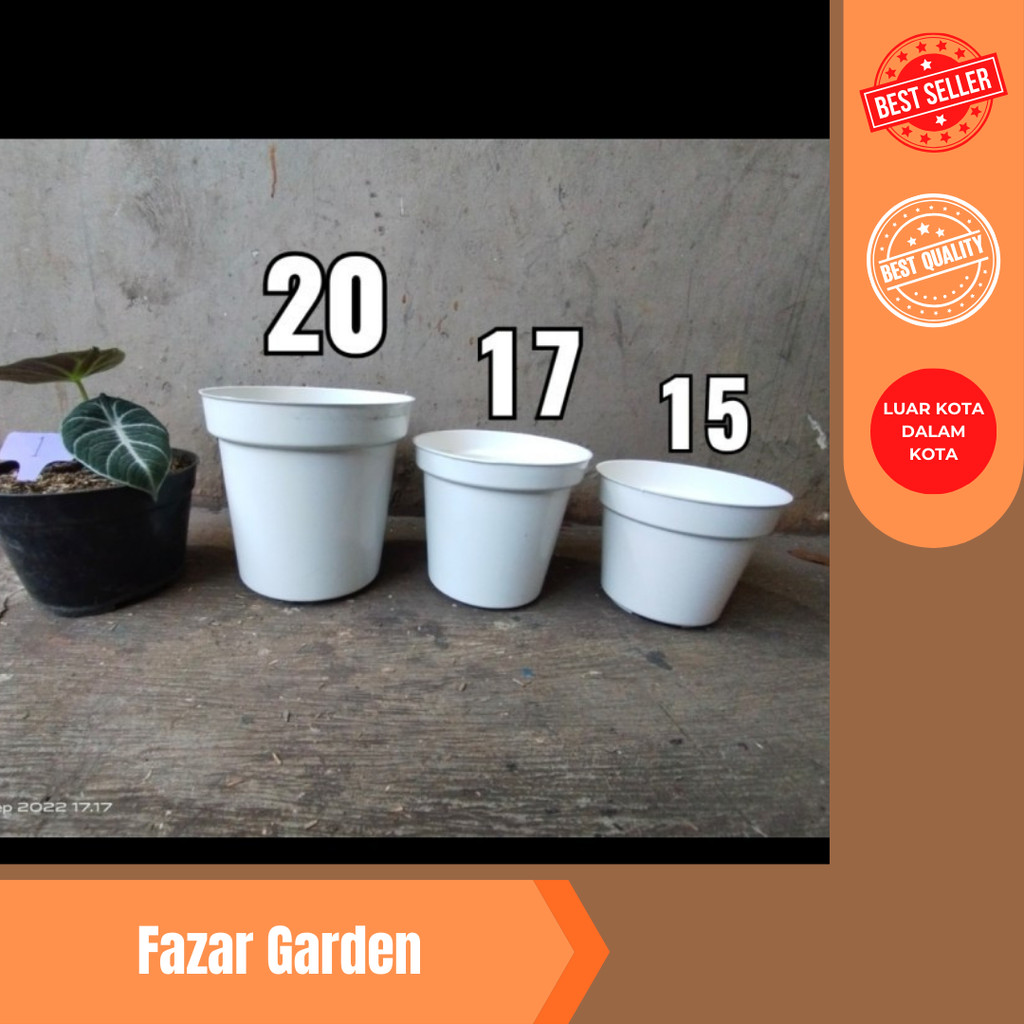 Pot Tinggi Srondol Putih, Hitam, pot tinggi murah, pot 20, 17, 15