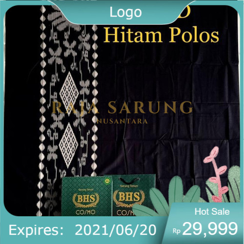Prims Poise Sarung BHS Cosmo Polos Hitam GOLD bhs hitam polos bhs polos warna
