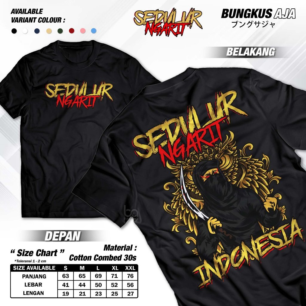 Kaos Sedulur Ngarit Indonesia Tukang Ngarit Arit Sakti Tshirt Distro  30s Bungkusaja A1240
