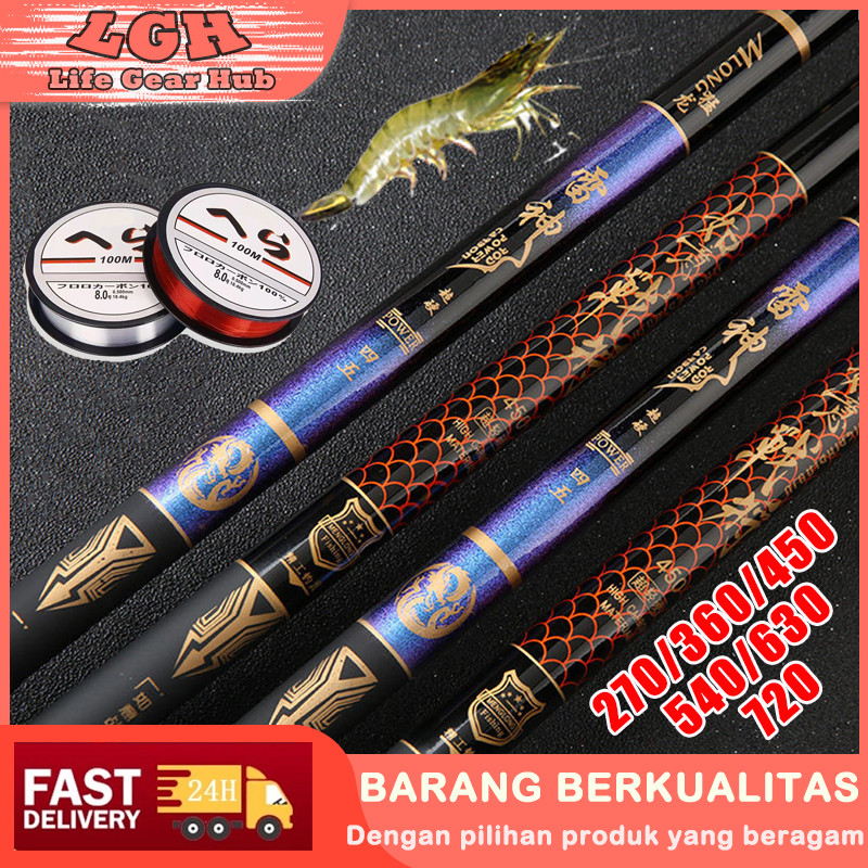 Joran Tegek Pancing SET Portabel Teleskopik Joran Joran Tegek Batik 270 360 450 540 630 720 Carbon M