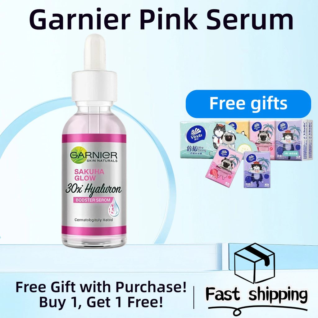 Garnier Thailand Pink Capsule Serum - Brightening Serum with Vitamin C & Lemon Extract, For Dull Ski