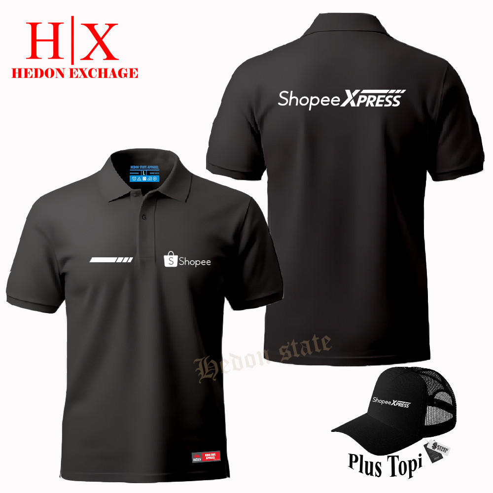 Plus Topi – Poloshirt Pendek Spx-Express Baju Kaos Kerah Pria Wanita Seragam Kekinian