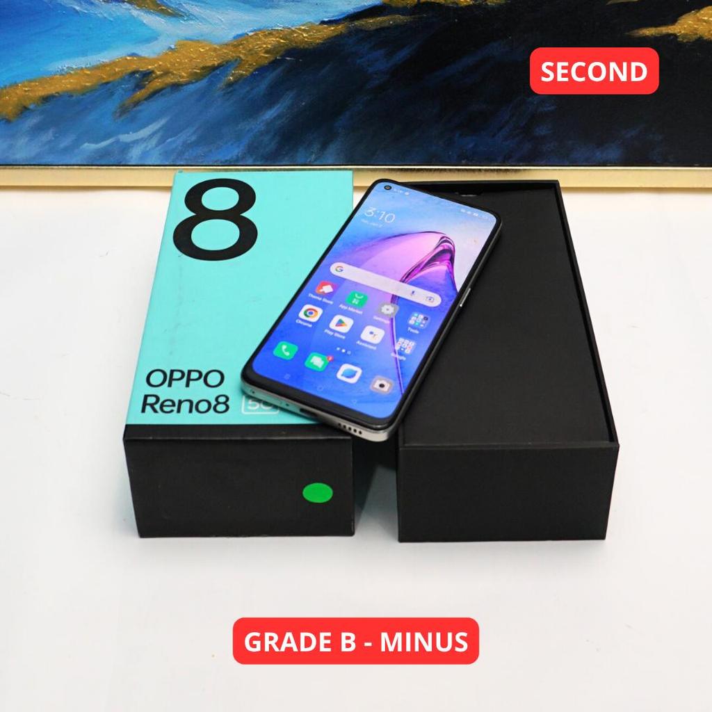 OPPO RENO 8 12/256 GB (5G) GRADE B - MINUS HP SECOND ORIGINAL SINAR MUTIARA CELL