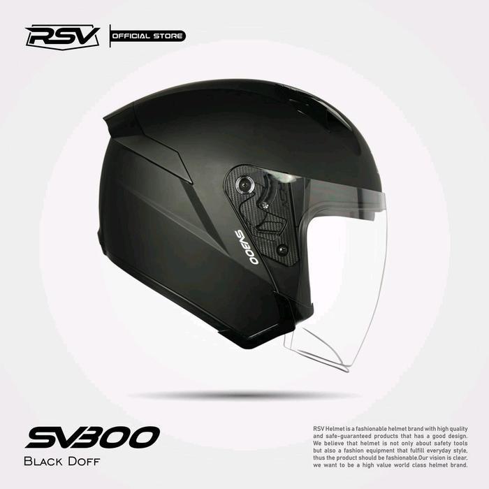 RSV HELMET SV300 BLACK DOFF DOUBLE VISOR HELM RSV SV300 - M [Terlaris]