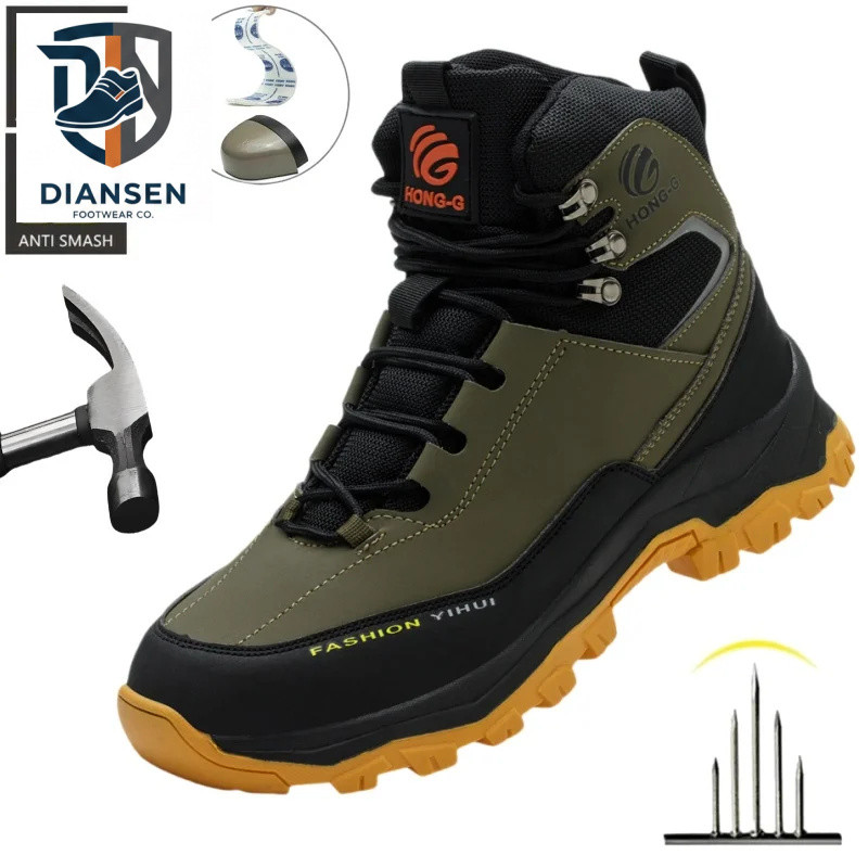 LARNMERN Sepatu Safety Steel Toe Anti Puncture Anti Static