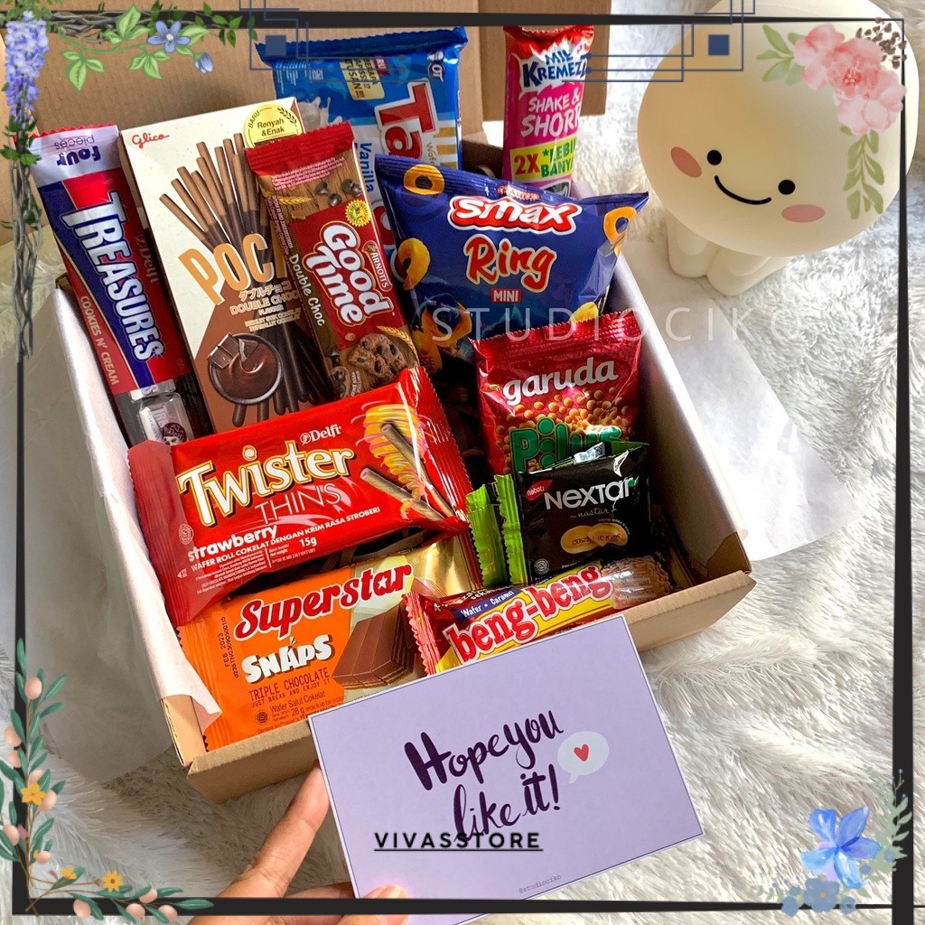 Hampers Hampers Snack Box Kado Ulang Tahun Cewek Cowok Hadiah Lebaran Natal Tahun Baru COD