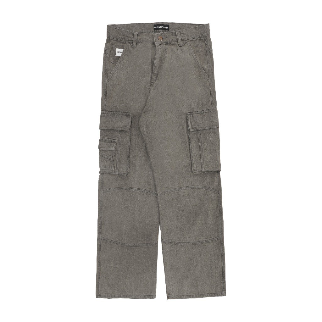 Queenbeer - Cargo Washed Denim Pants Wide Fit Dave