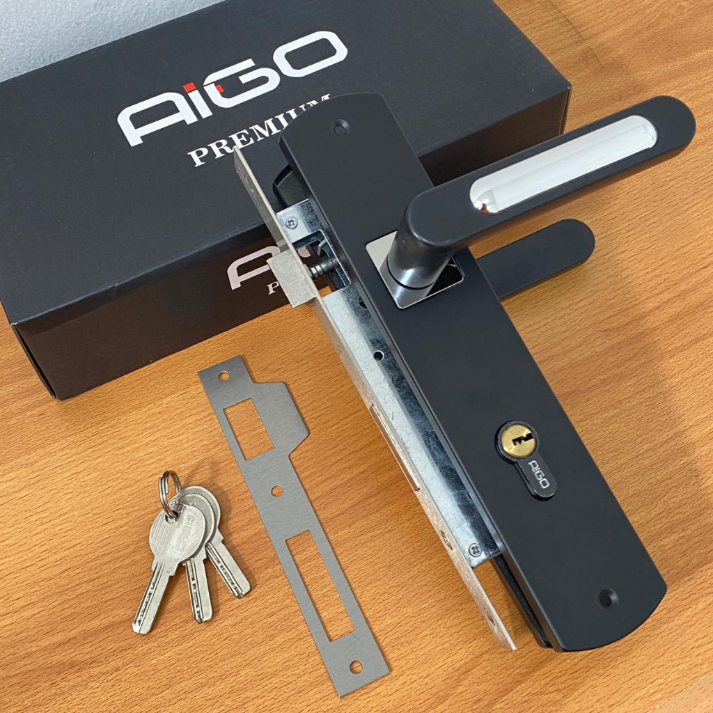 (Moduno) HANDLE PINTU BESAR 25CM HITAM DOFF MINIMALIS / GAGANG PINTU MINIMALIS