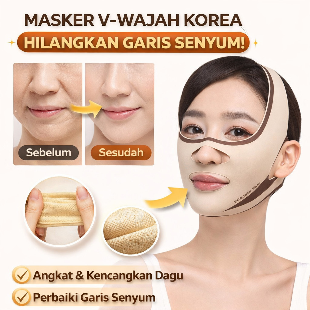️Beli 2 Gratis 3 ️/Masker Wajah V-Shape / Masker Pengencang Dagu / Masker Anti Garis Senyum / Masker
