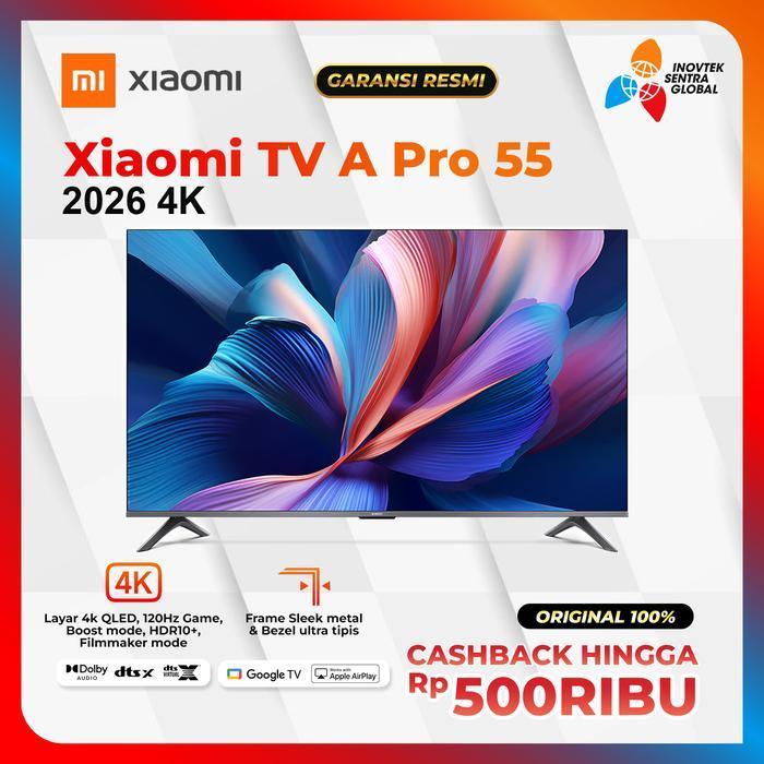 PROMO GASPOLL Xiaomi Mi Google TV 55" Inch A Pro 2026 4K 120Hz QLED Game Boost Mode Dolby Smart Goog