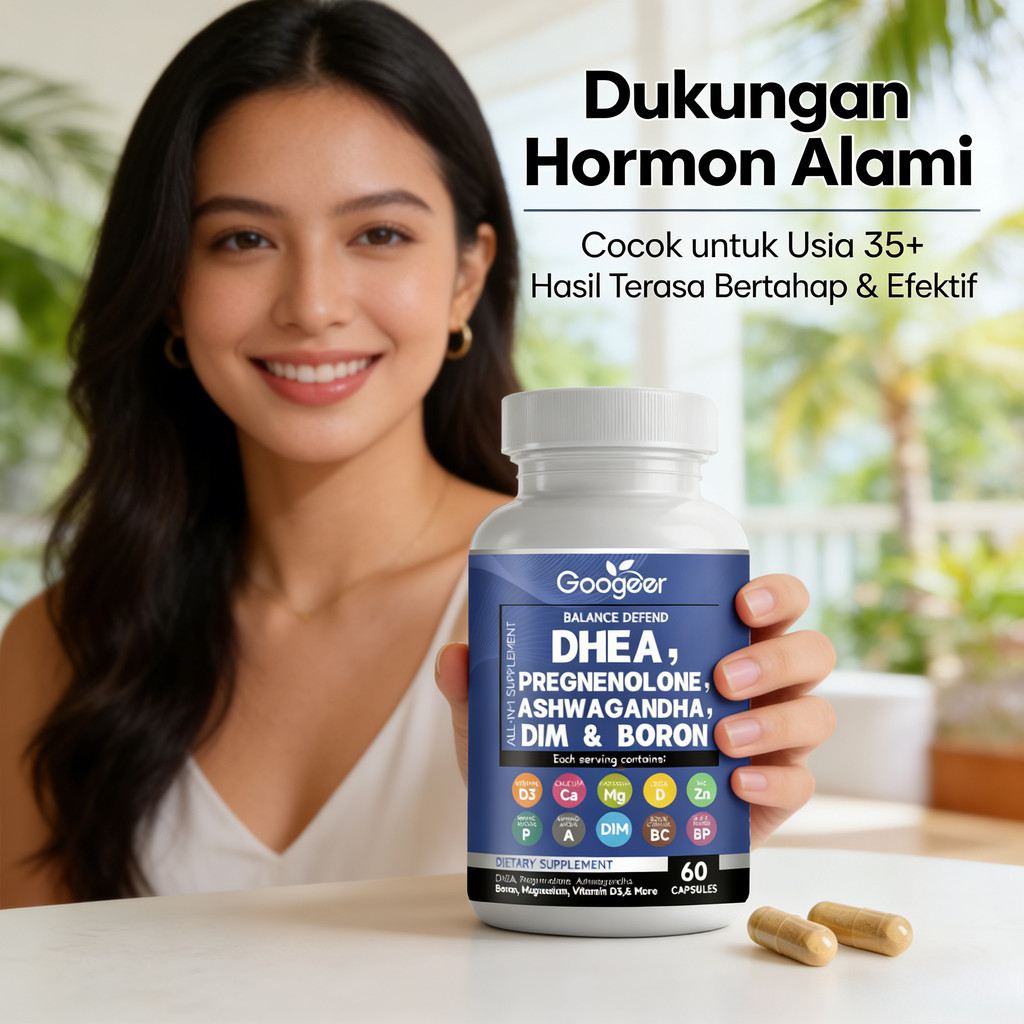 Googeer Balance Defend - Suplemen Penyeimbang Hormon DHEA Pregnenolone, 60 Kapsul  CO3203