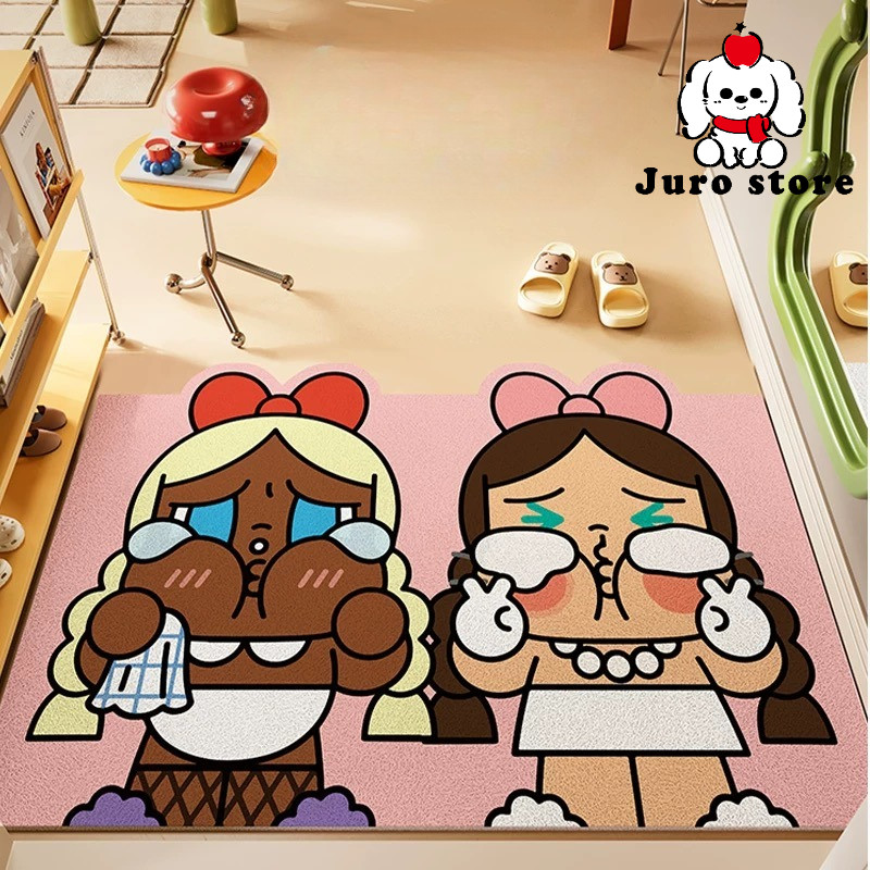 JURO Keset Outdoor Crybaby Popmart Penyerap Air Anti Selip ,Keset Pintu, Keset Kulit Berkualitas Tin