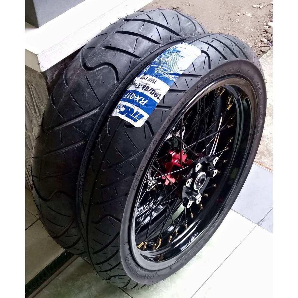 whellset rodaset supermoto crf 150L full baru velg rossi 250/300 tromol willwood ruji willwood ban i