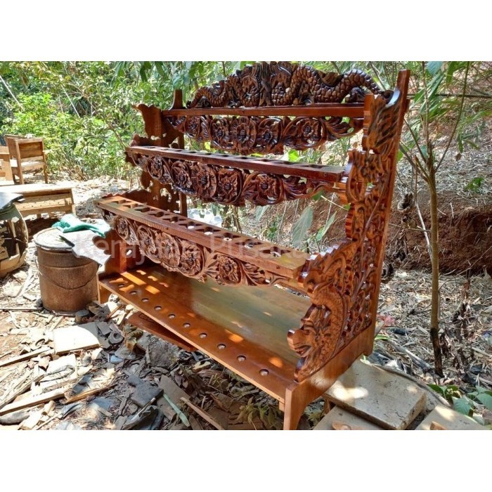 jagrak Krisss isi 30 bertingkat 3 ukir risplang bunga bermahkotakan ukiran naga kembar 3d finishing 