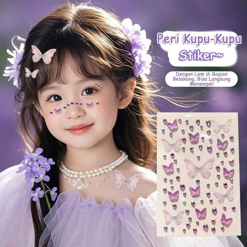 DIY Stiker Wajah Berlian Stiker Wajah Pesta Topeng Stiker Wajah Manikur Stiker Permata