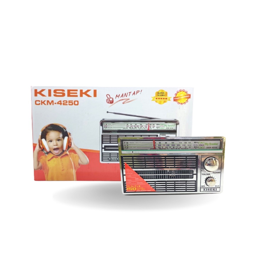 Kiseki Radio Portable International Jadul 3 Band Fm - Am -Sw Ac/Dc Ckm- 4250 Antik
