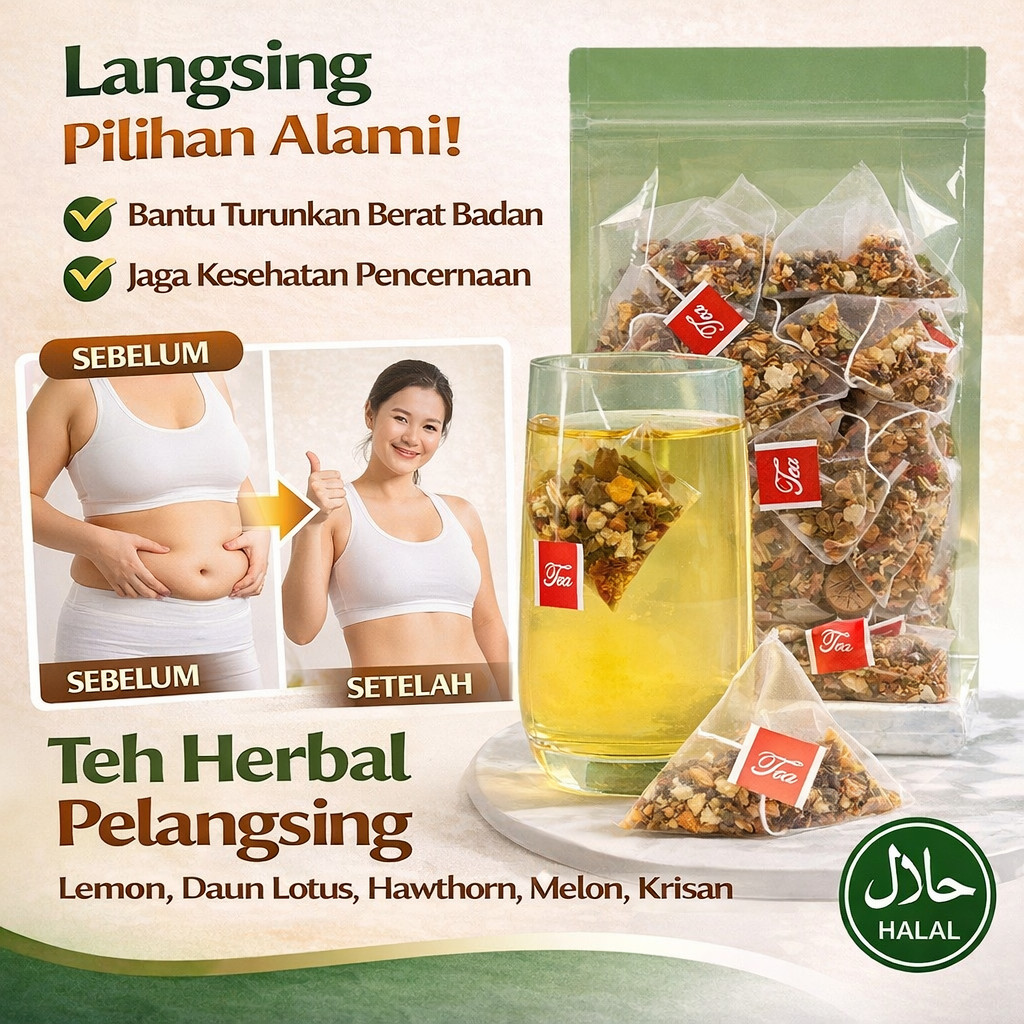 Teh Lemon Daun Teratai Semangka Winter Melon / Teh Herbal Aster Cassia Obat / Teh Qingwanxiang Asli 