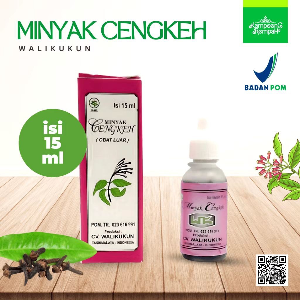 Minyak Cengkeh Walikukun Original 15 Ml | Minyak Cengkeh Herbal Walikukun | Minyak Cengkeh Walikukun
