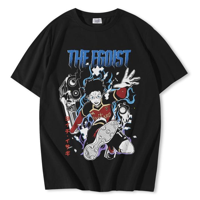 Anime Oversized Kaos Blue Lock Isagi The Egoist Tshirt Football Anime Character Husbu Soccer Japan P