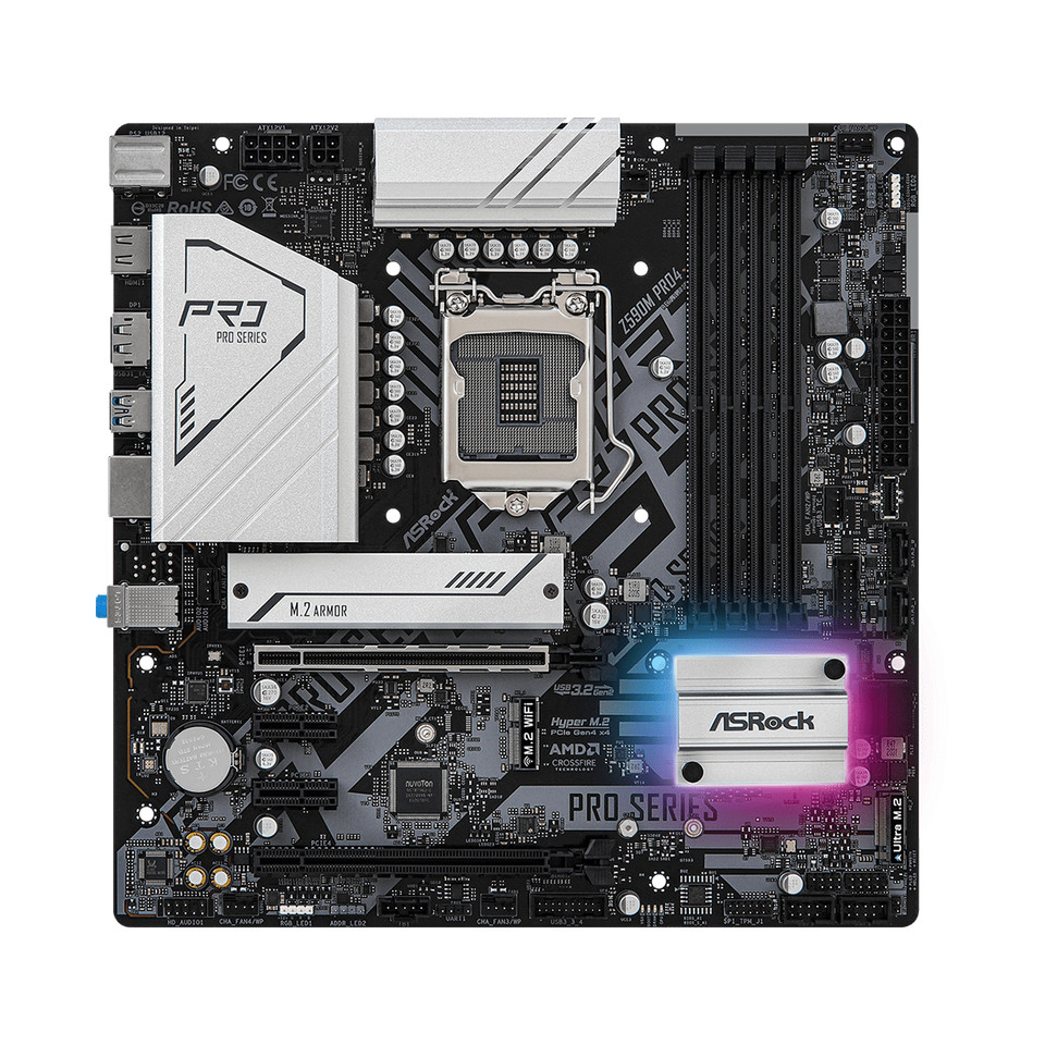 ASRock Z590M Pro4 Motherboard Intel Z590 LGA 1200 support i911900F i910900F i510400F i310305 i711700