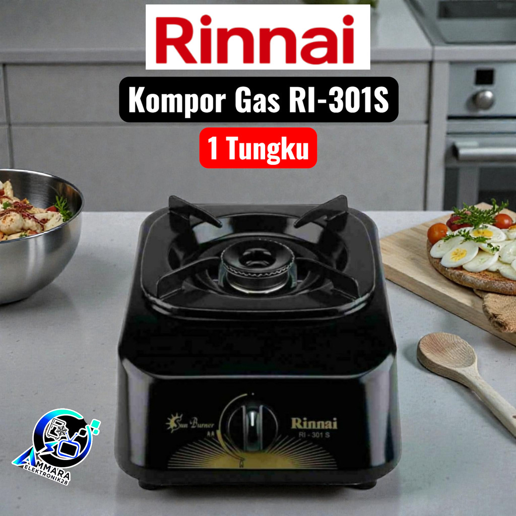 Kompor Gas Rinnai RI 301S 1 Tungku  - Kompor Gas Rinnai RI 201S 1 Tungku / Kompor Gas Rinnai Satu Tu