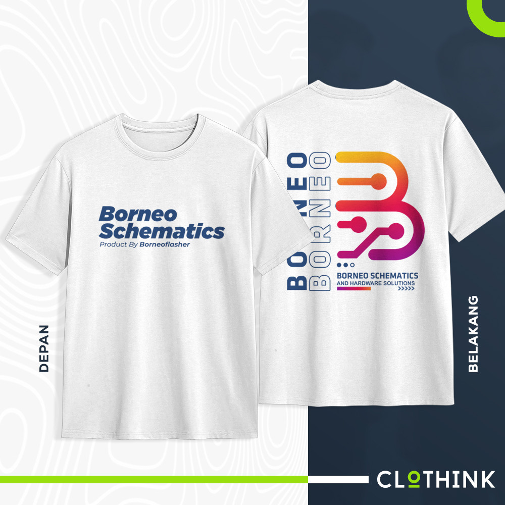 Kaos Pria wanita Borneo Schematics Tools Baju Kaos Teknisi Hp Borneo schematics