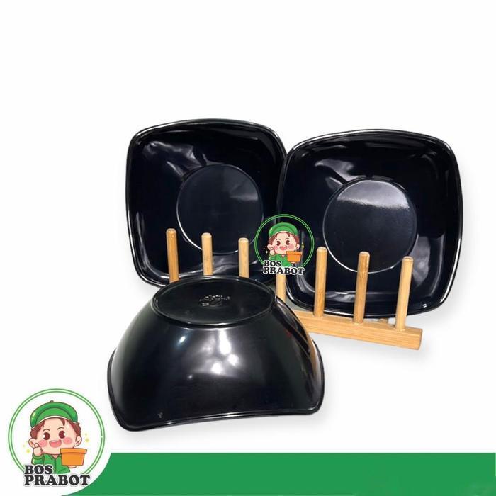 MANGKOK MELAMIN KOTAK 7 INCH 6 PCS / MANGKOK MELAMIN MIE MELAMIN HITAM  / MANGKOK BAKSO MELAMIN PUTI