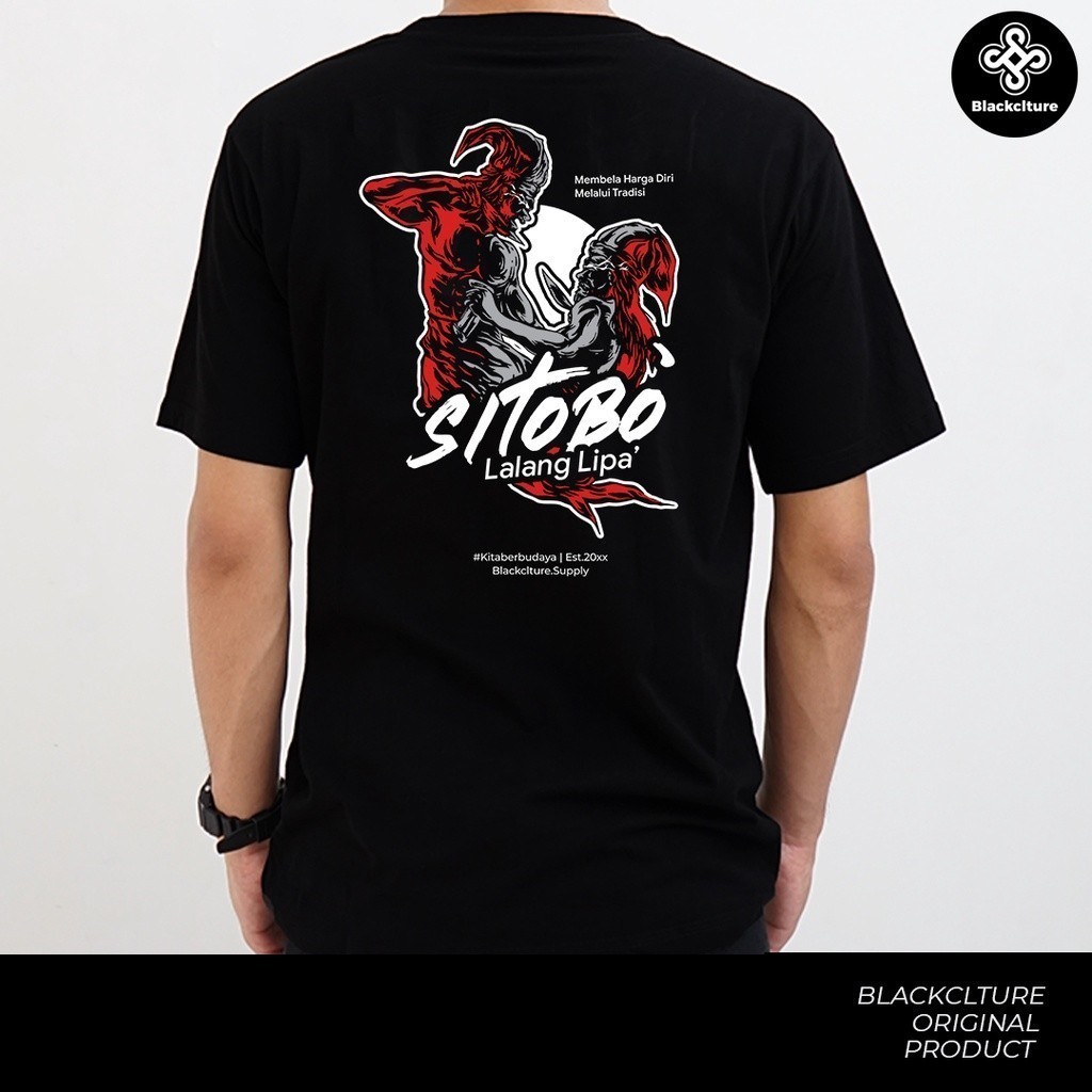 Blackclture Men Shirt Edisi Sitobo / Kaos Makassar / Kaos Bugis / Kaos Pria / Distro Makassar