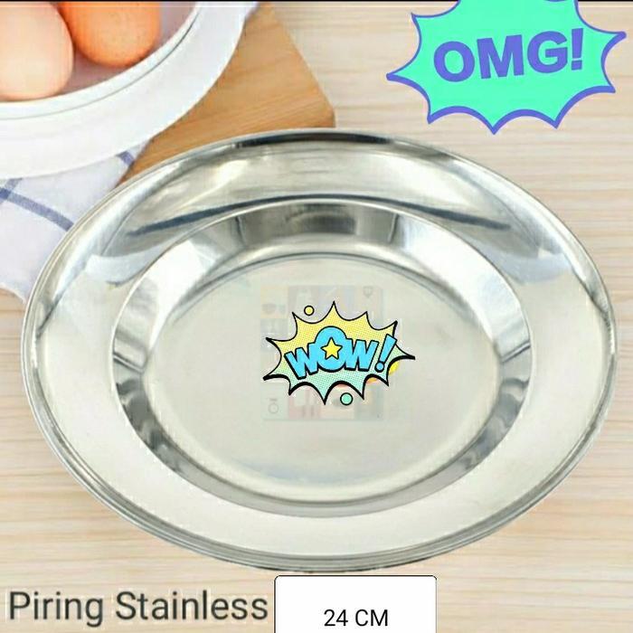 Piring Makan Stainless 24 Cm