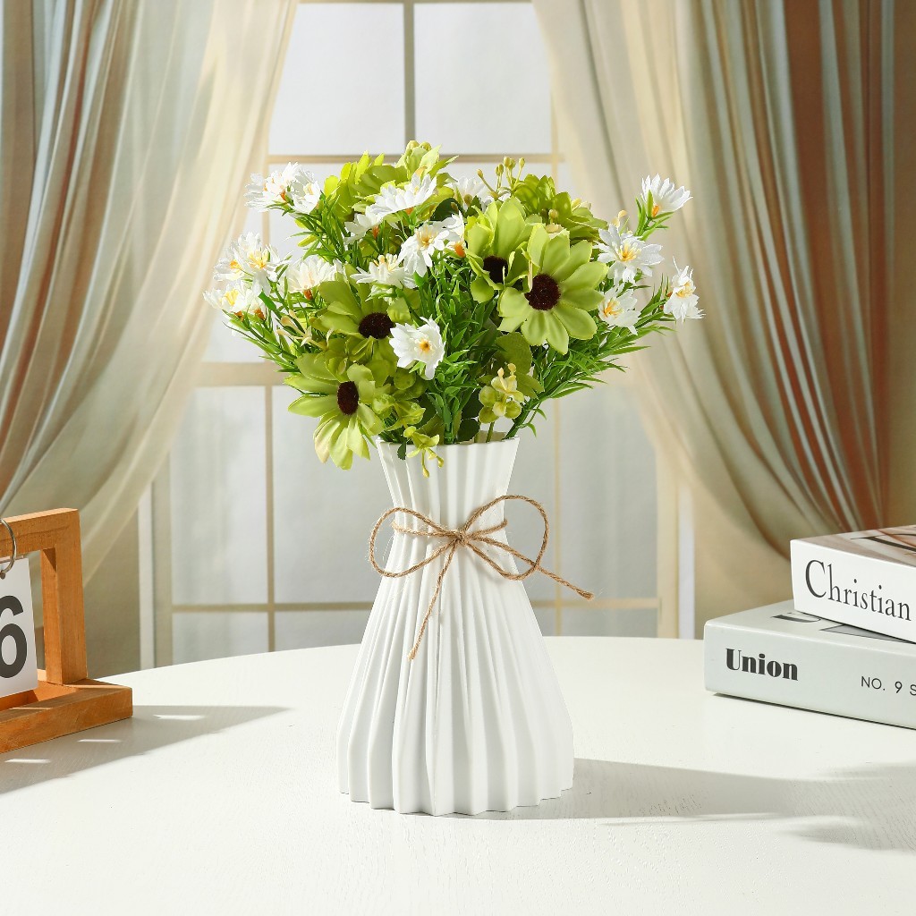 Set Vas Bunga Plastic Aesthetic Bunga Hias Plastik Bunga Hiasan Ruang Tamu Bunga Hiasan Meja Makan