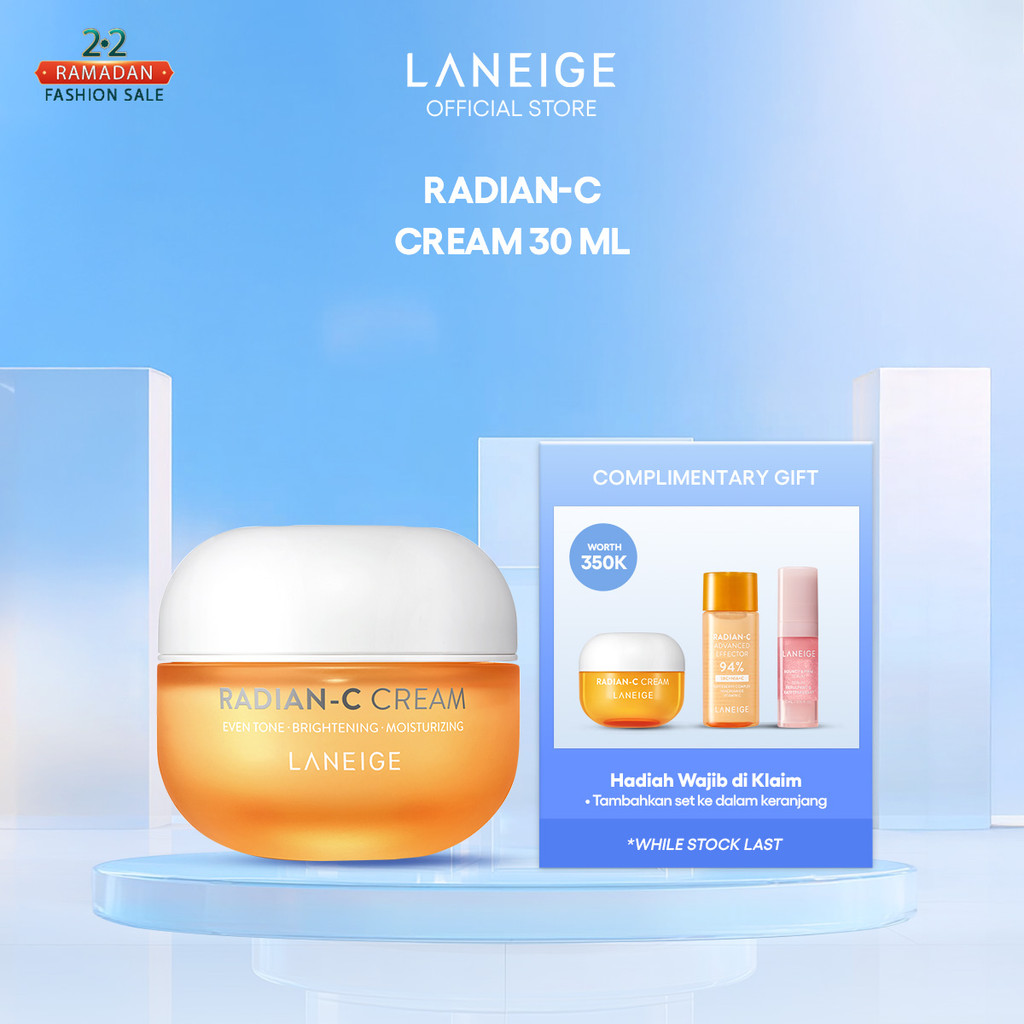 LANEIGE Radian-C Cream 30ML - Brightening Moisturizer, Krim Pencerah untuk Noda Hitam