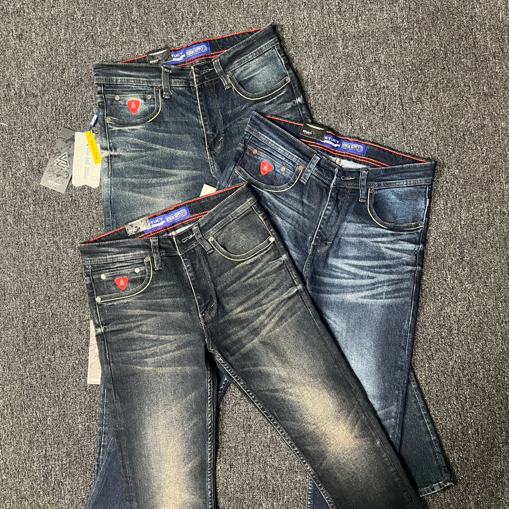 [STUCY] Celana Jeans Panjang Cowok Dewasa Slimfit Bahan Melar Prewashed
