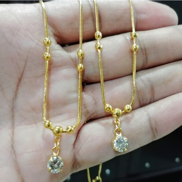 Kalung Bandul Mata Satu Lapis Emas 24k