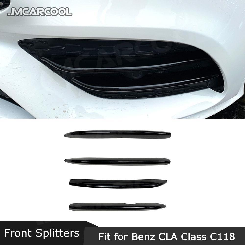 JMCARCOOL Dry Carbon Fiber Front Bumper Lip Foglamp Splitters for Mercedes Benz CLA Class W118 C118 