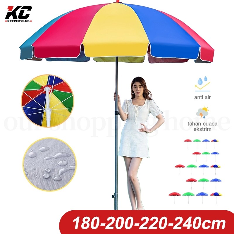 Payung Tenda Payung Pantai Cafe Bazaar Event Parasol Diameter 180cm /Tenda 200 cm Payung Jualan Lapa