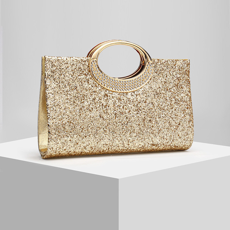 Tas makan malam baru, tas genggam berkilau, tas genggam pesta, gaun.