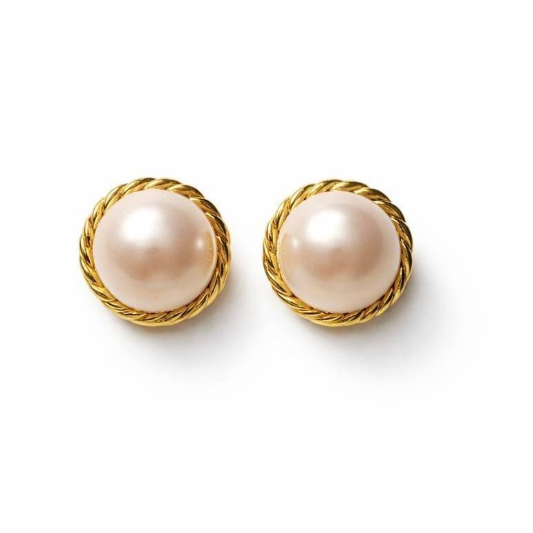 LILARA Giwang Emas Nada Motif Mutiara Tawar Asli Lombok