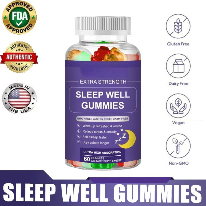 Sleep Melatonin 60pcs Gummies Helps relax the body and helps support a calm and relaxed mental state