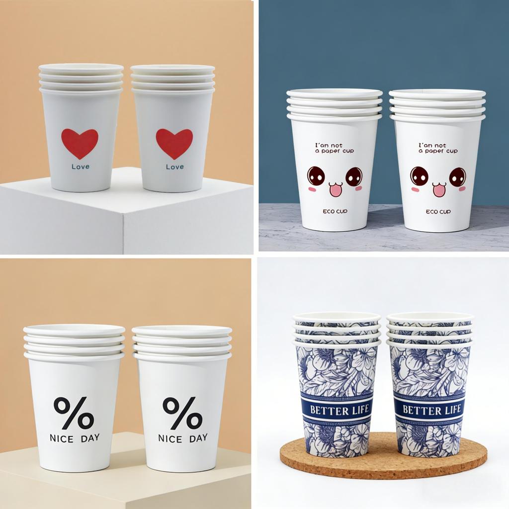 [50pcs] Cangkir kertas sekali pakai Gelas Kertas Paper cup single wall 8oz 12oz Tahan Panas Anti Boc