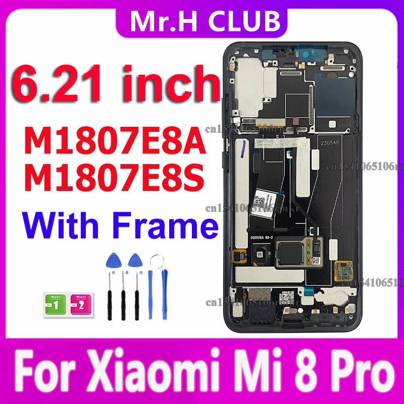 Original For Xiaomi Mi8 Pro Mi8 Explorer Etion LCD splay Tou Screen gitizer With Fingerprint Mi 8 Pr