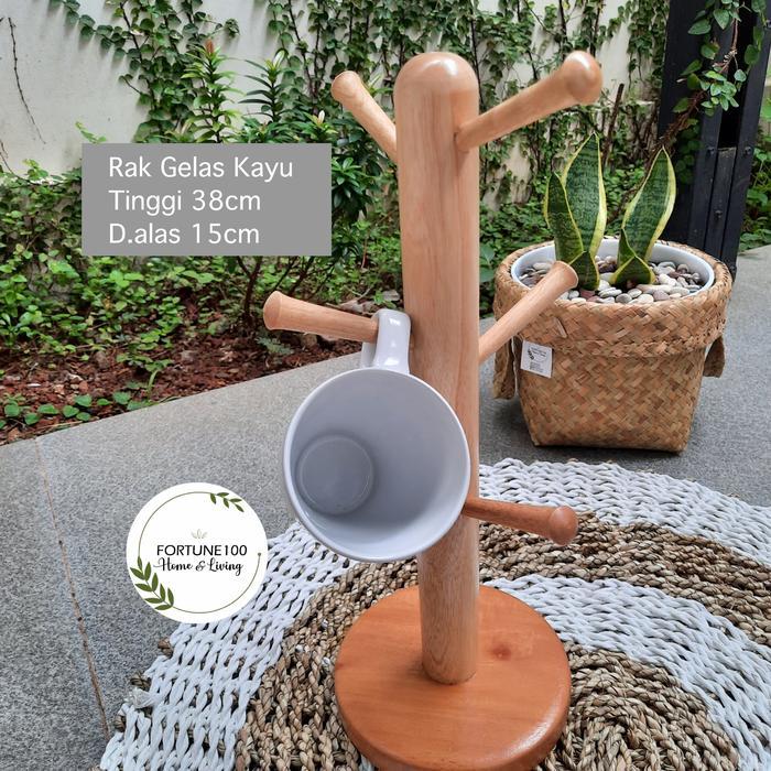 Rak Gelas / Rak gantung kayu / Rak kayu wadah tempat gelas