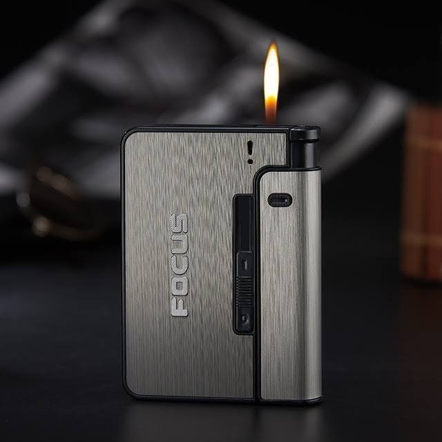 Kotak Rokok dan Korek Api focus kotak box penyimpanan unik plus korek api YH-001 METAL CASE lighter.